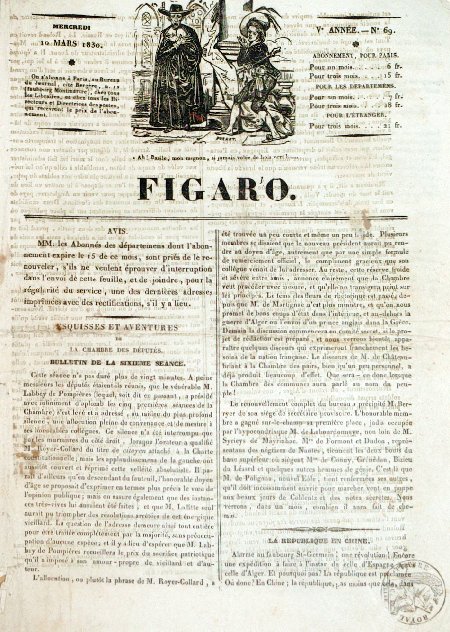 journal Figaro Esquisses et aventures de la Chambre des Députés. Bulletin de la sixième séance.