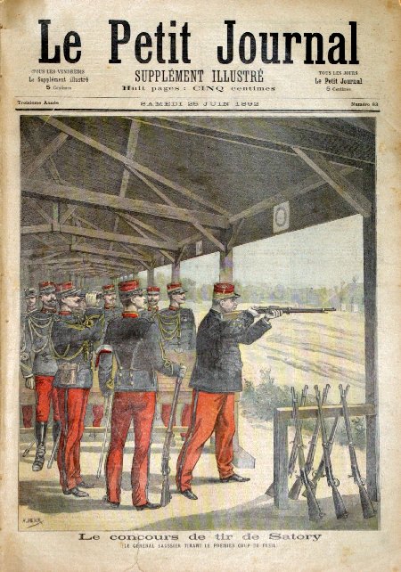 journal Le petit journal illustré Le concours de tir de Satory. (Le général Saussier tirant le premier coup de fusil).