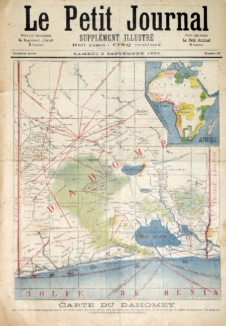 journal Le petit journal illustré Carte du Dahomey.