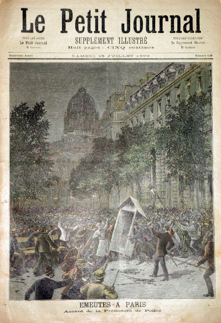 journal Le petit journal illustré Emeutes à Paris. Assaut de la Péfecture de Police.