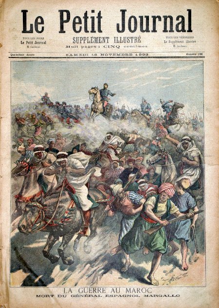journal Le petit journal illustré La guerre au Maroc. Mort du général espagnol Margallo.