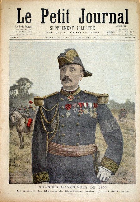 journal Le petit journal illustré Grandes Manoeuvres de 1895. Le Général Le Mouton de Boisdeffre, Major Général de l'armée.