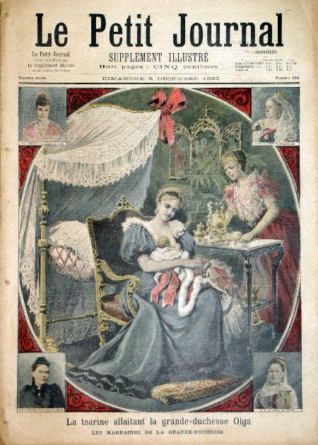 journal Le petit journal illustré La Tsarine allaitant la Grande-Duchesse Olga. Les Marraines de la Grande-Duchesse.