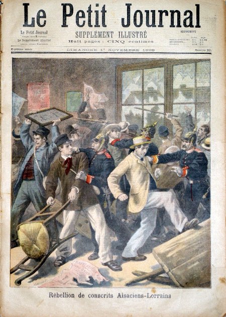 journal Le petit journal illustré Rébellion de conscrits Alsaciens-Lorrains.