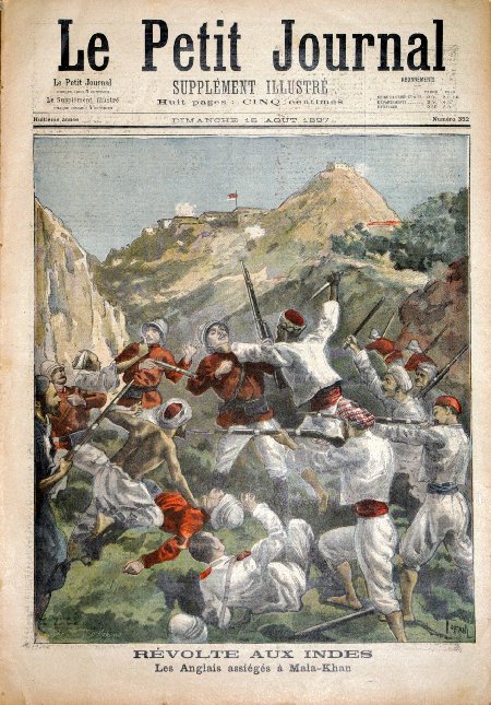 journal Le petit journal illustré Révolte aux Indes. Les Anglais assiégés à Mala-Khan.