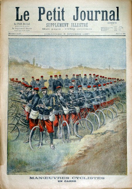 journal Le petit journal illustré Manoeuvres cyclistes. En carré.