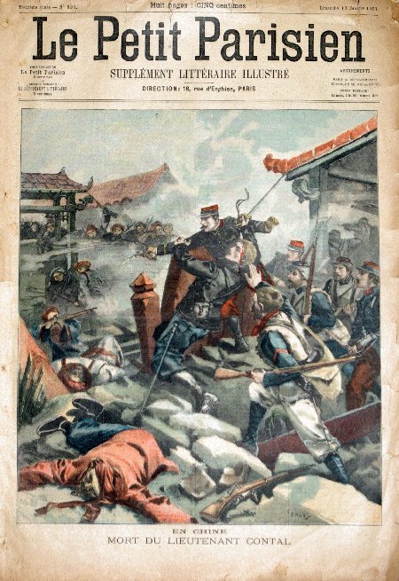 journal Le petit Parisien illustré En Chine. Mort du Lieutenant Contal.