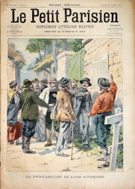 journal Le petit Parisien illustré La proclamation de Lord Kitchener.