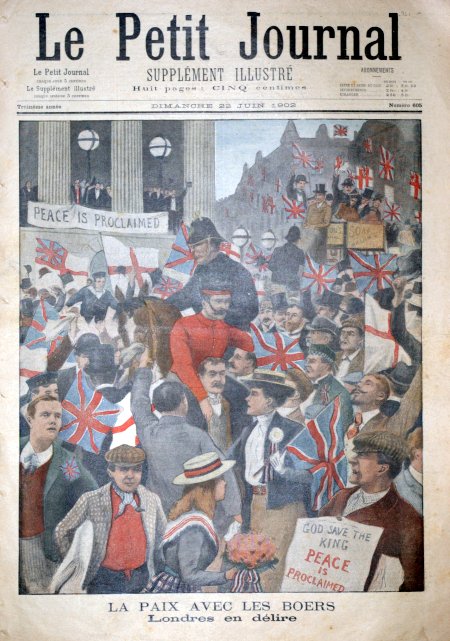 journal Le petit journal illustré La paix avec les Boers. Londres en délire