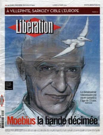 journal Libération Moebius la bande décimée - le dessinateur est mort à l'âge de 73 ans