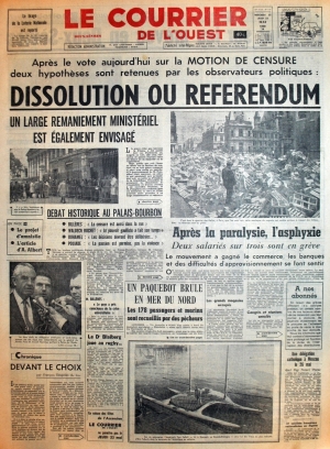 Le Courrier de l'Ouest du 22 mai 1968