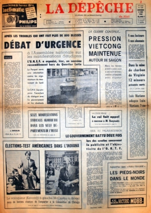 La Dépêche du midi du 8 mai 1968