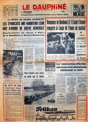 Le Dauphiné du 13 mai 1968