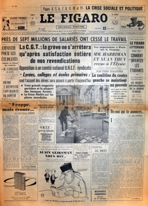 Le Figaro du 22 mai 1968