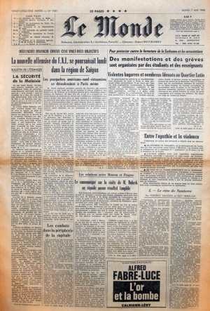 Le Monde du 7 mai 1968