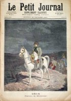 1814. Tableau de Meissonier représentant Napoléon sur un cheval blanc.