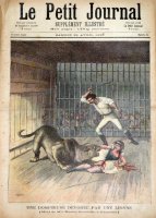 Une dompteuse dévorée par une lionne. (Mort de Mlle Rosita Gondolfo, à Grenoble).