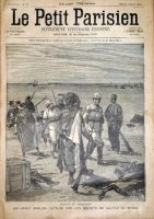 Anglais et Marocains. Un canot Anglais capturé par les soldats du Sultan du Maroc.