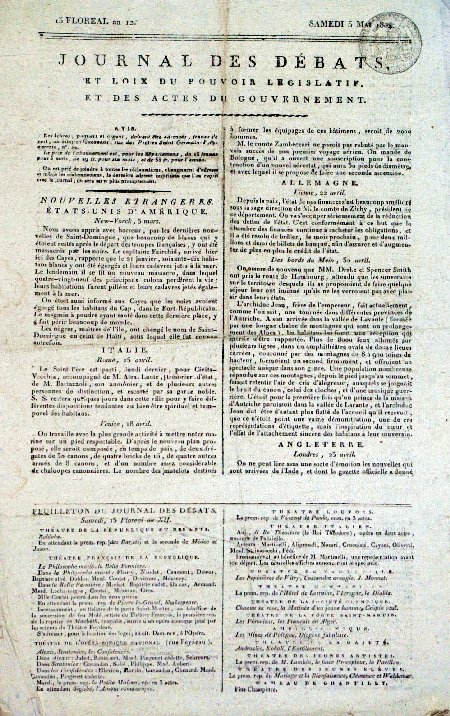 journal Journal des débats 