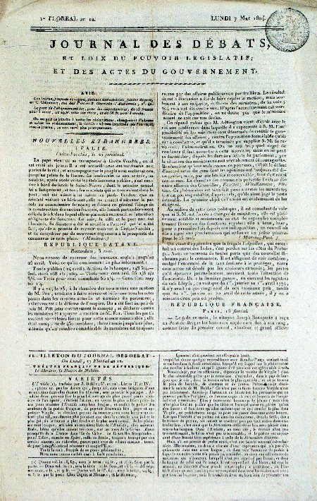 journal Journal des débats 