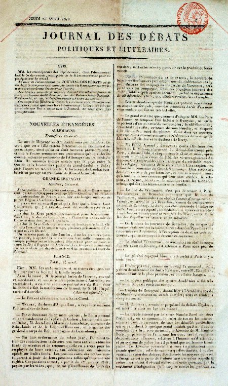 journal Journal des débats 