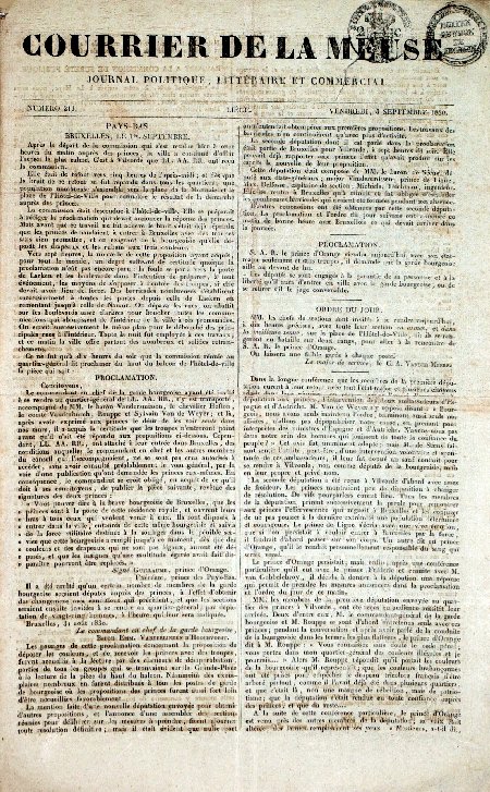 journal Courrier de la Meuse Départ de la Commission auprès des princes, à Vilvorde.