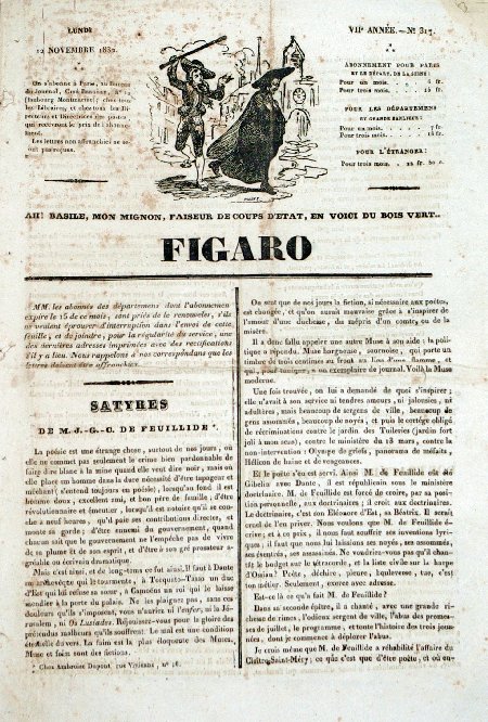 journal Figaro Satyres De M. de Feuillide.