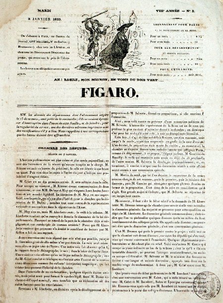 journal Figaro Chambre des Députés. Séance du 7 Janvier 1833.