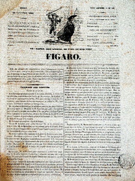 journal Figaro Chambre des Députés. Séance du 9 Janvier 1833.
