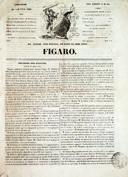 journal Figaro Chambre des Députés. Séance du 19 Janvier 1833.