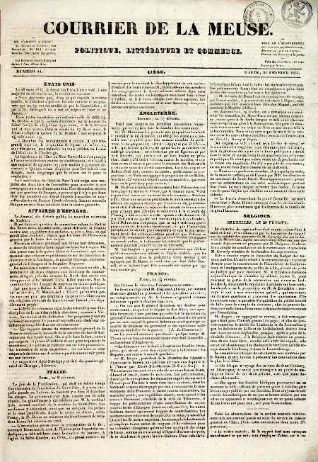 journal Courrier de la Meuse Etats-Unis. Le Sénat a voté une résolution concernant l'abus de pouvoir du Président sur le revenu public.