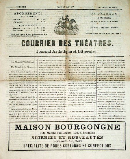 journal Courrier des Théatres 