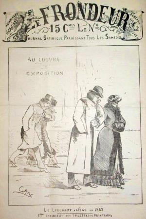 journal Le Frondeur Le lonchamp a Liège en 1883.1 ère exhibition des toilettes du printemps.