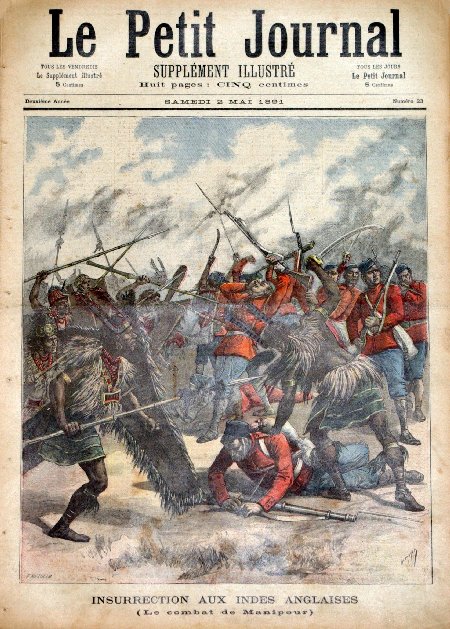 journal Le petit journal illustré Insurrection aux Indes Anglaises. (Le combat de Manipour).