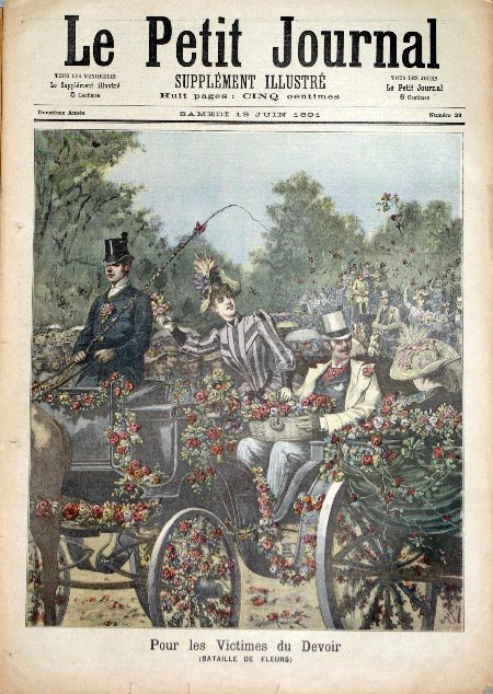 journal Le petit journal illustré Pour les victimes du devoir. (Bataille de fleurs).