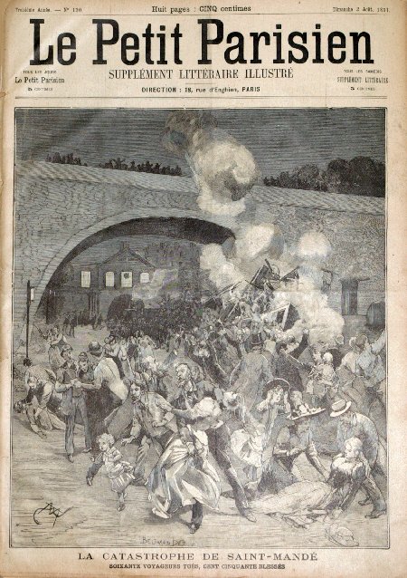 journal Le petit Parisien illustré La catastrophe de Saint-Mandé. Soixante voyageurs tués, cent cinquante blessés.