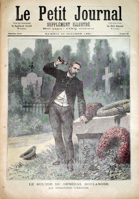 journal Le petit journal illustré Le suicide du Général Boulanger au cimetière d'Ixelles