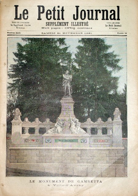 journal Le petit journal illustré Le monument de Gambetta à Ville-d'Avray.