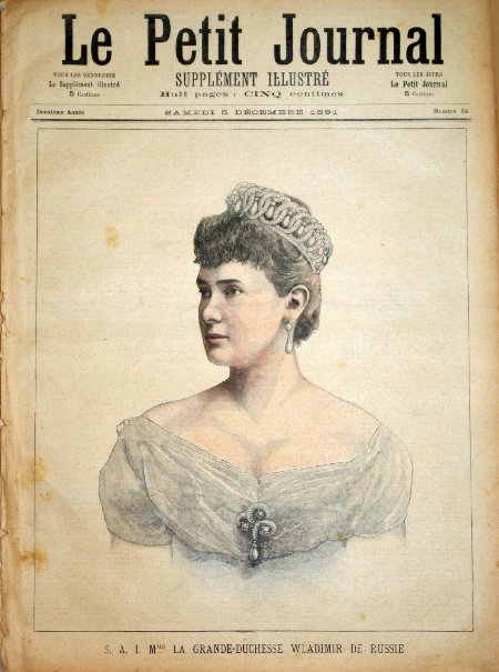 journal Le petit journal illustré Mme la Grande-Duchesse Wladimir de Russie.