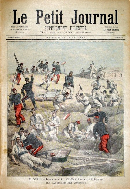 journal Le petit journal illustré L'éboulement d'Aubervilliers. (Le sauvetage des victimes).