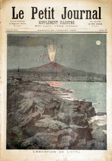 journal Le petit journal illustré L'éruption de l'Etna.