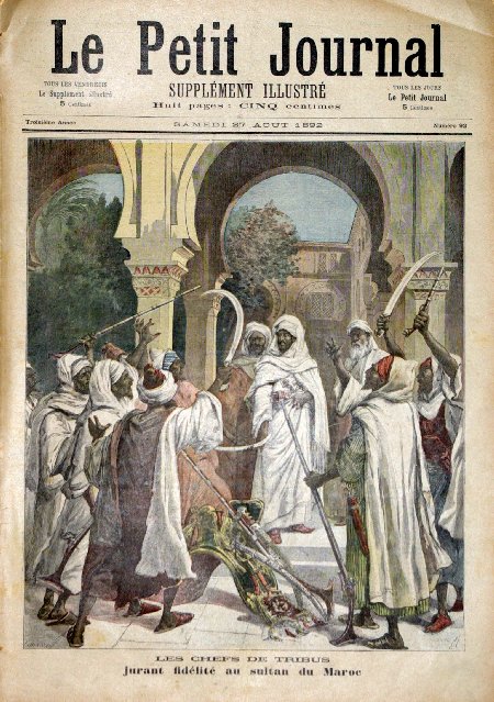 journal Le petit journal illustré Les chefs de tribus jurant fidélité au sultan du Maroc.