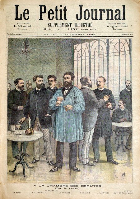 journal Le petit journal illustré A la Chambre des députés. (La buvette).