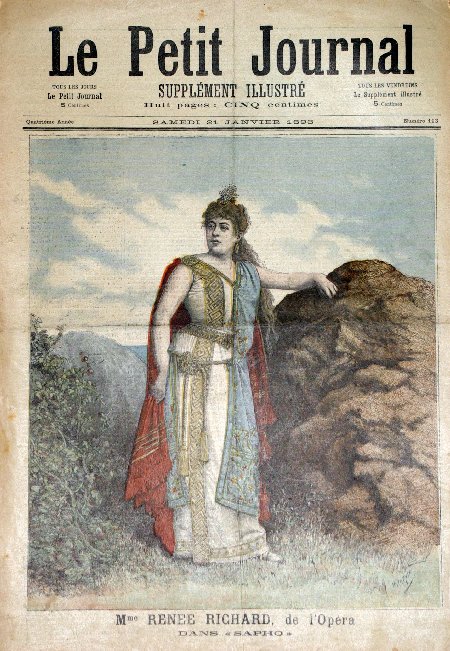 journal Le petit journal illustré Mme Renée Richard, de l'Opéra. Dans Sapho.