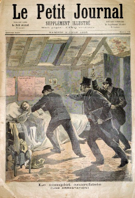 journal Le petit journal illustré Le complot anarchiste. (Une arrestation).