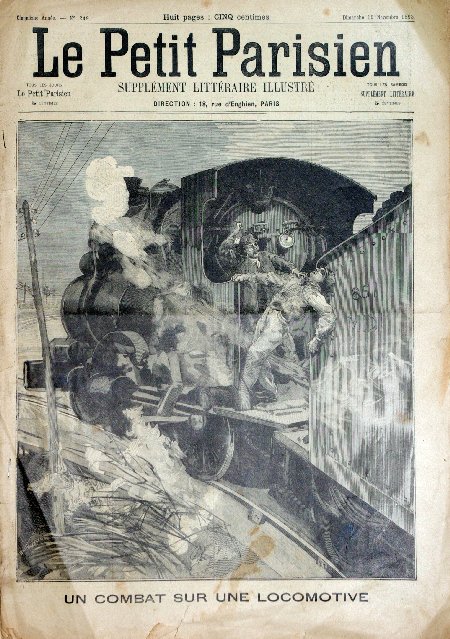 journal Le petit Parisien illustré Un combat sur une locomotive.