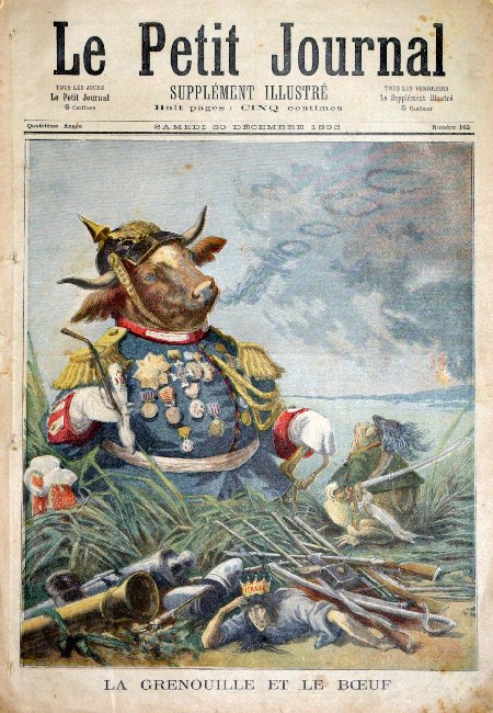 journal Le petit journal illustré La grenouille et le boeuf.