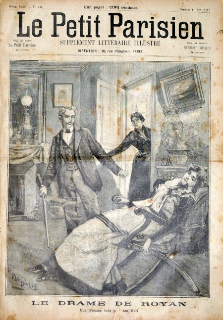 journal Le petit Parisien illustré Le drame de Royan. Une femme tuée par son mari.