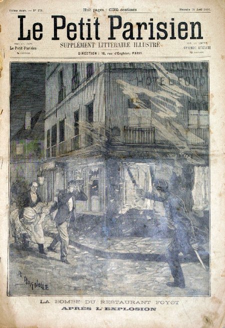 journal Le petit Parisien illustré La bombe du restaurant Foyot. Après l'explosion.