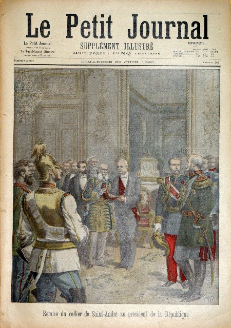 journal Le petit journal illustré Remise du collier de Saint-André au président de la République.